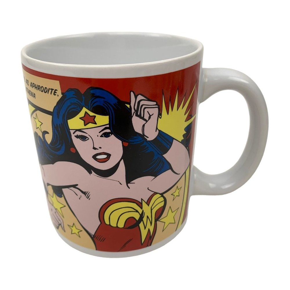 Wonder Woman Mug Beautiful as Aphrodite Wise as Athena Red & Yellow DC Comics